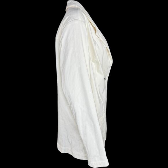 Isaac Mizrahi Live! Knit Denim Classic‎ Slimming Blazer Cream 1X NWOT Career - Picture 2 of 14